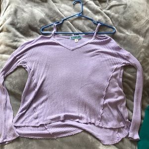 Purple Long Sleeve With shoulder cutouts